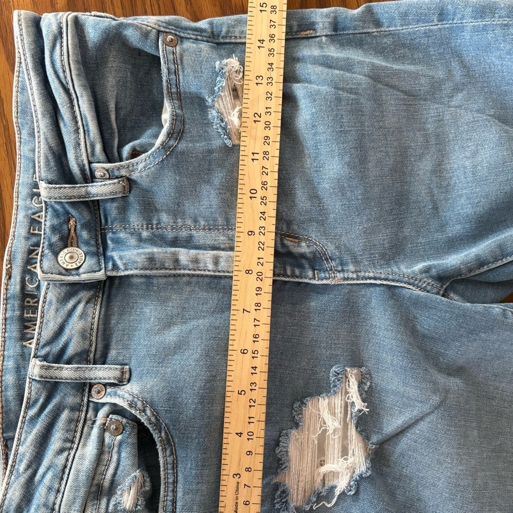 American Eagle Jeans Women Flared High Rise Distressed Stretch Denim Sz 6 - Picture 10 of 16